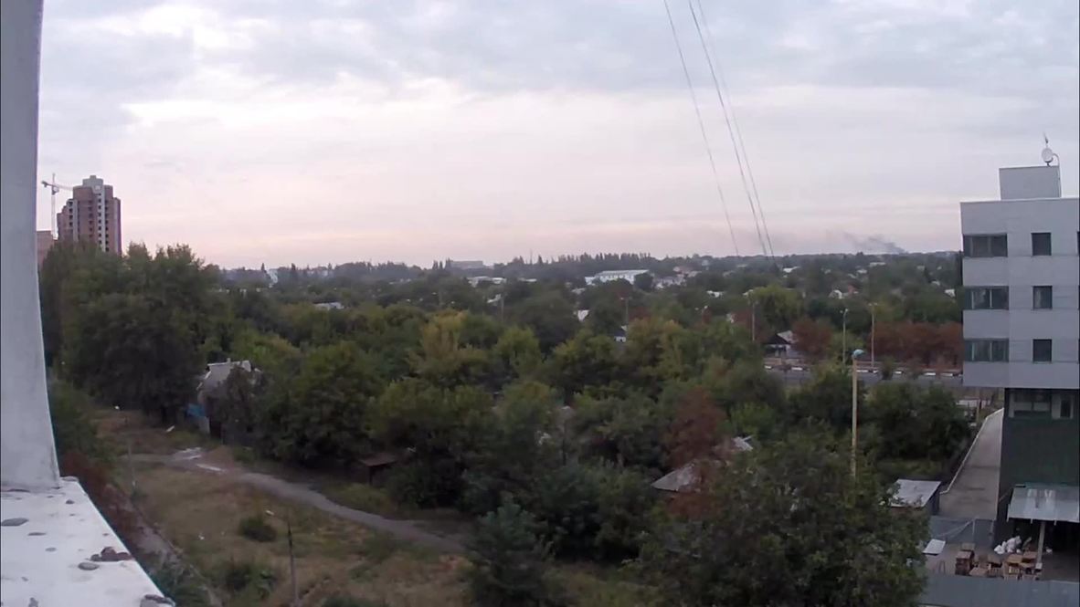 Ukraine: Smoke trails above Donetsk airport as Grad missiles hit