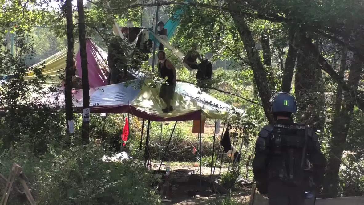 France: Protesters remain hanging in trees despite dam construction