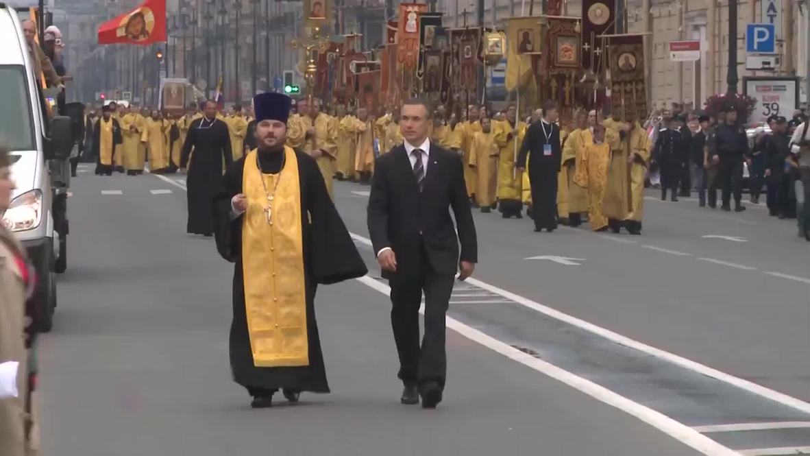 Russia: Thousands of Orthodox faithful honour Alexander Nevsky in St. Petersburg