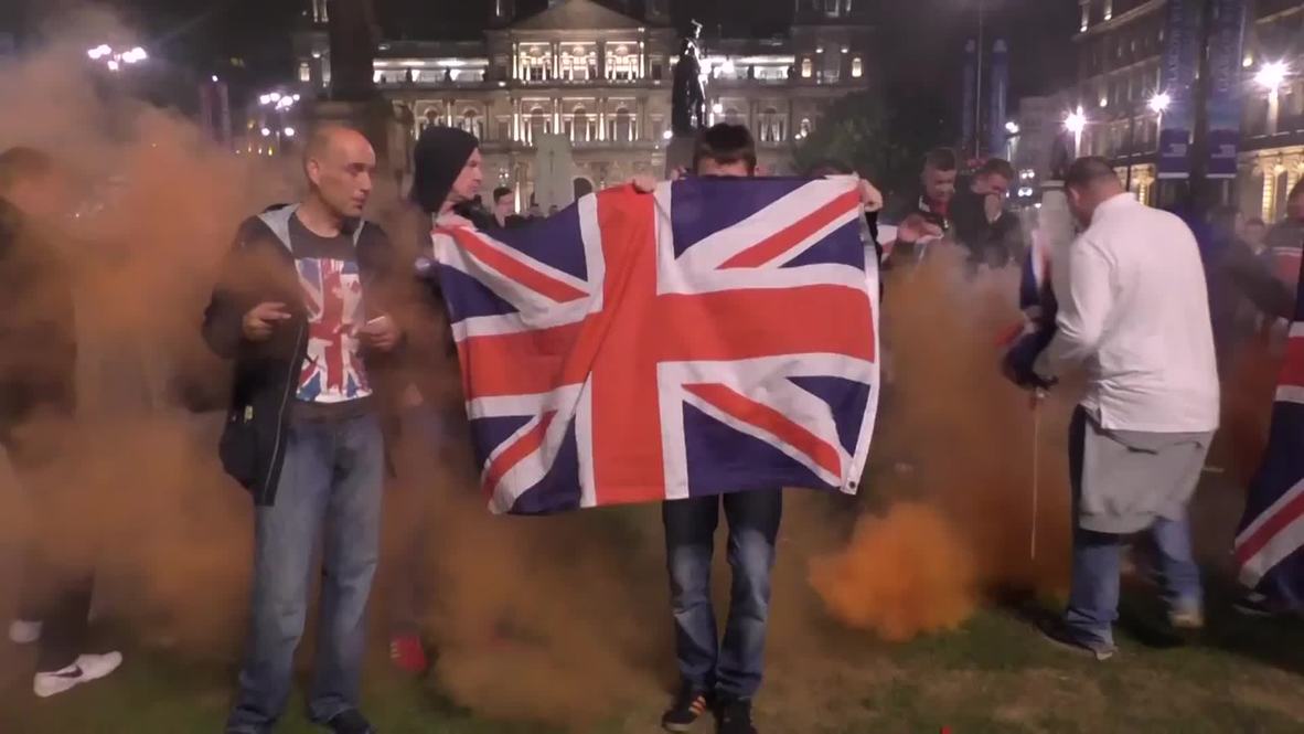 UK: Unionists take and scrawl 'no surrender' on Glasgow's George Square