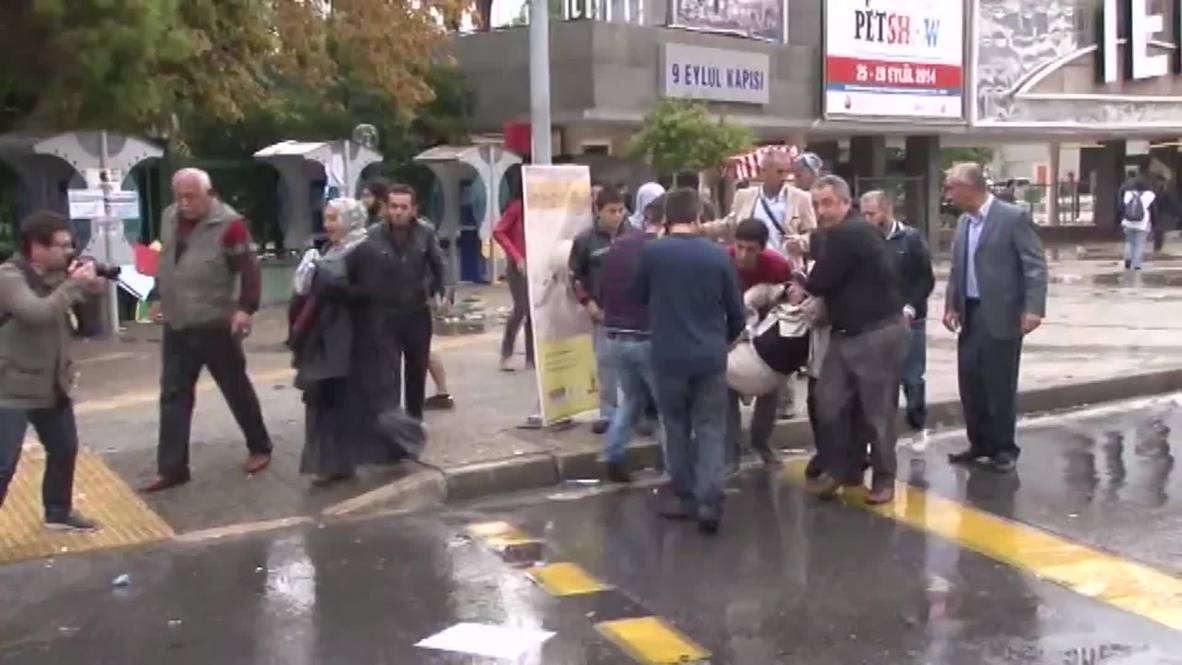 Turkey: Watch police unleash water cannon on anti-Islamic State protesters