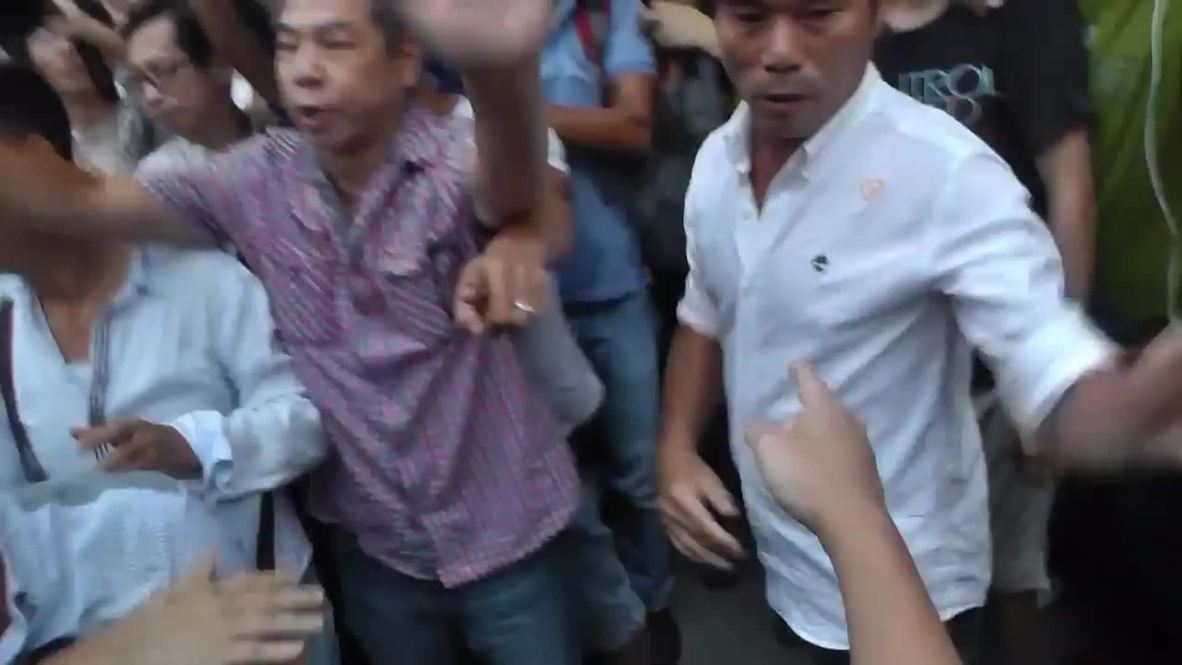 Hong Kong: Watch fist-fights break out as tensions continue to rise