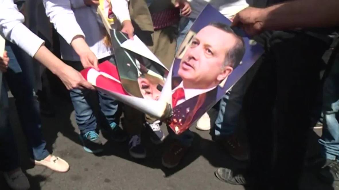 Syria: See Erdogan BURN at Damascus demo