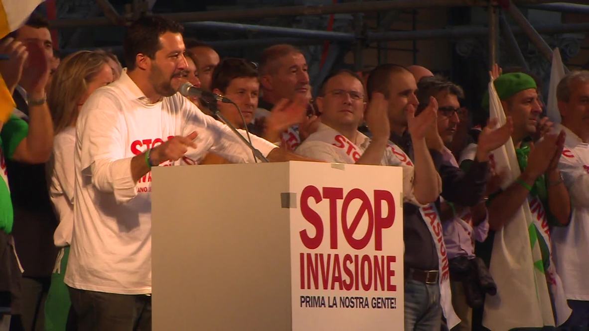 Italy: Lega Nord march to stop immigrant "invasion"