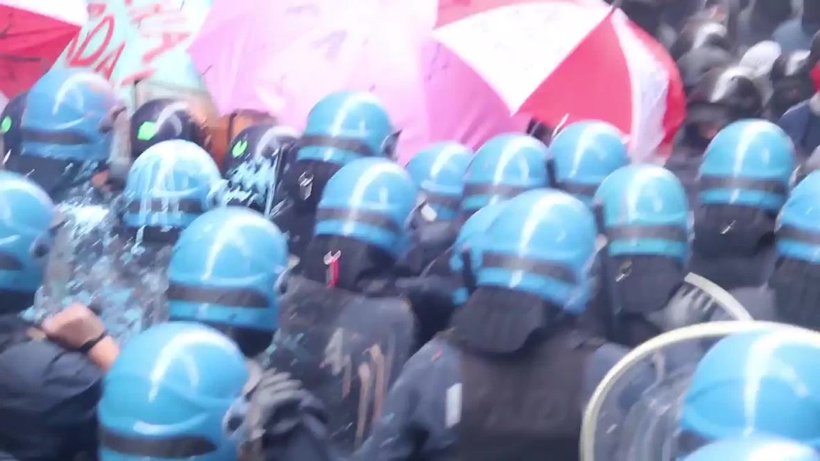 Italy: Bologna clashes kick off after banker talk