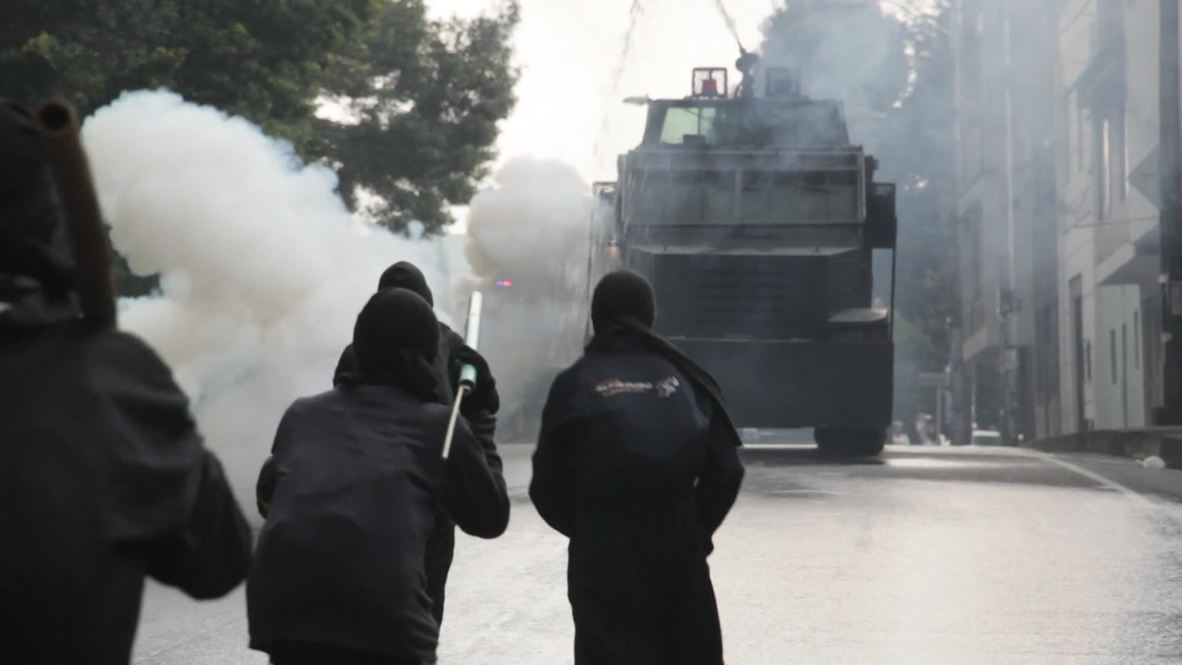 Colombia: See FARC supporters CLASH with Bogota police