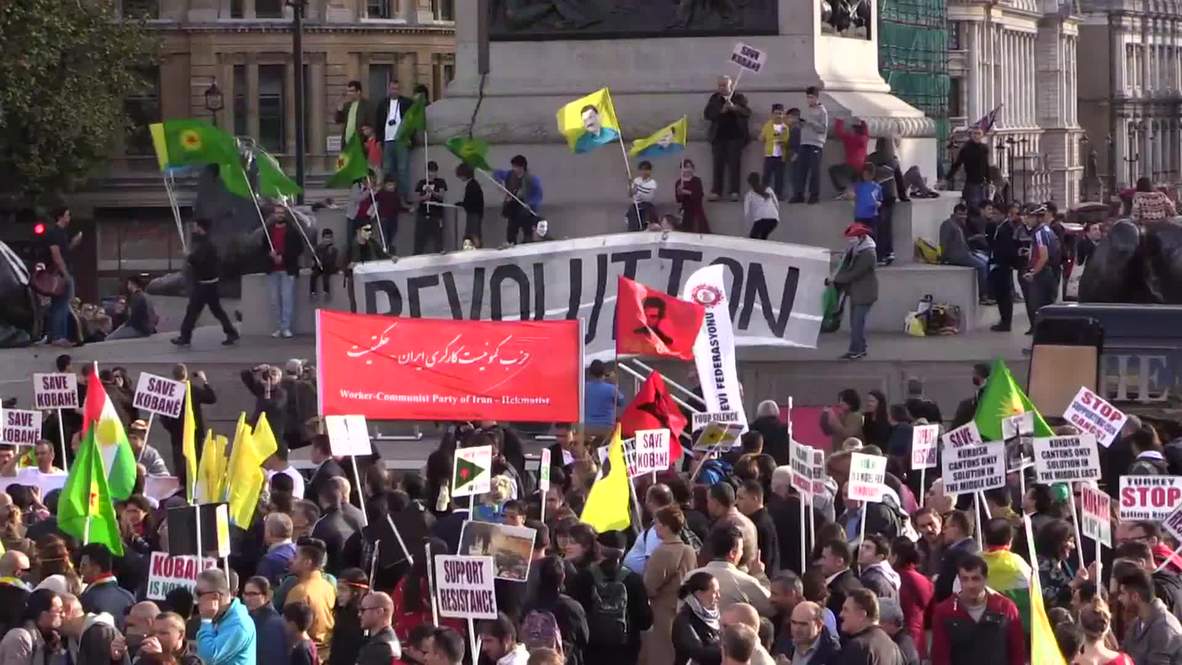 UK: Anti-IS demo dominates Trafalgar Square