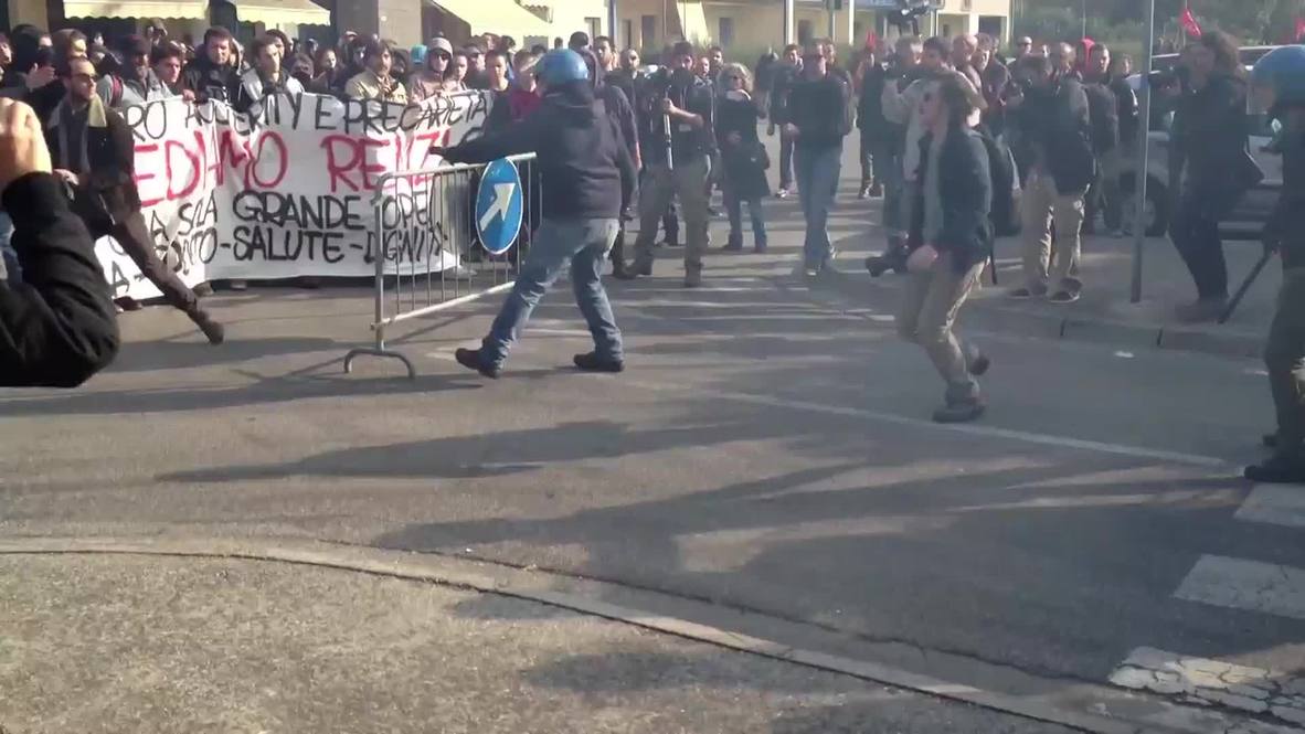 Italy: Protesters face off with Brescia police as Renzi hits town