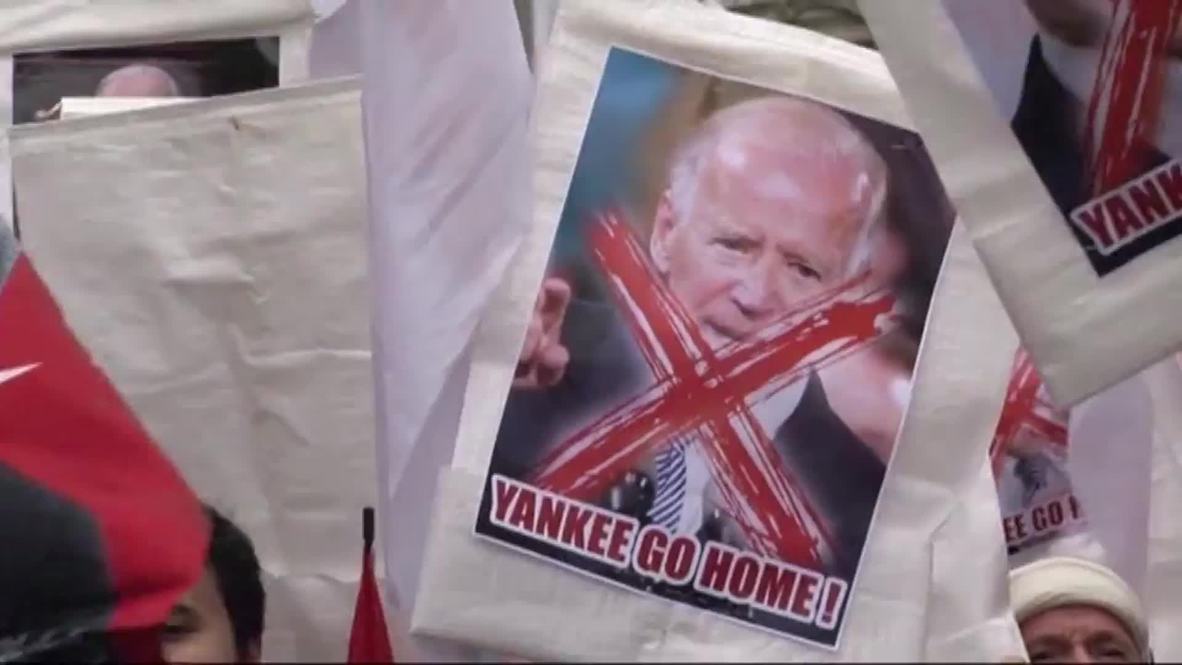 Turkey: Joe Biden's visit met with "Yankee go home" protesters