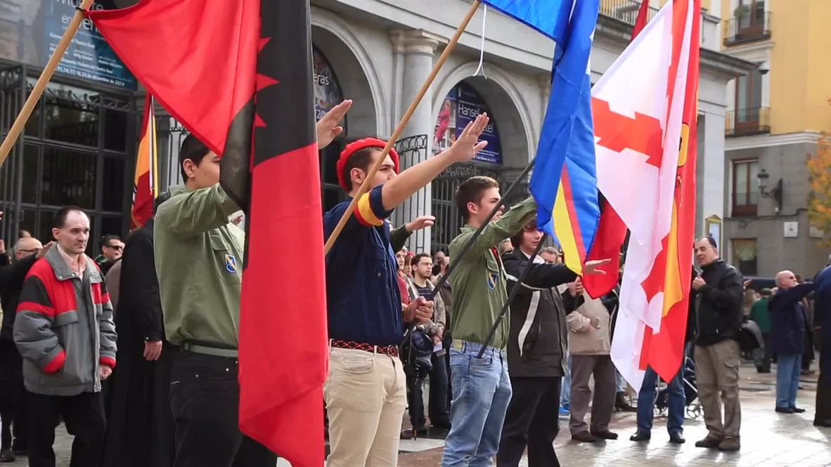 Spain: Watch Nazi-saluting supporters celebrate General Franco's 39th anniversary