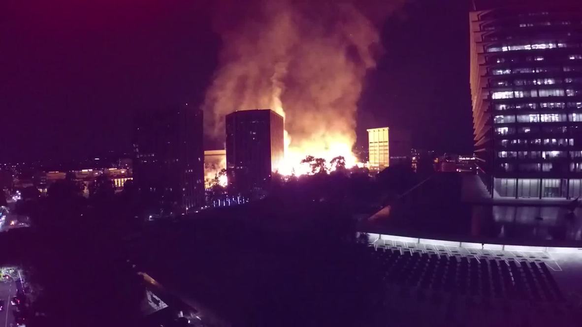 USA: Drone footage captures MASSIVE LA inferno