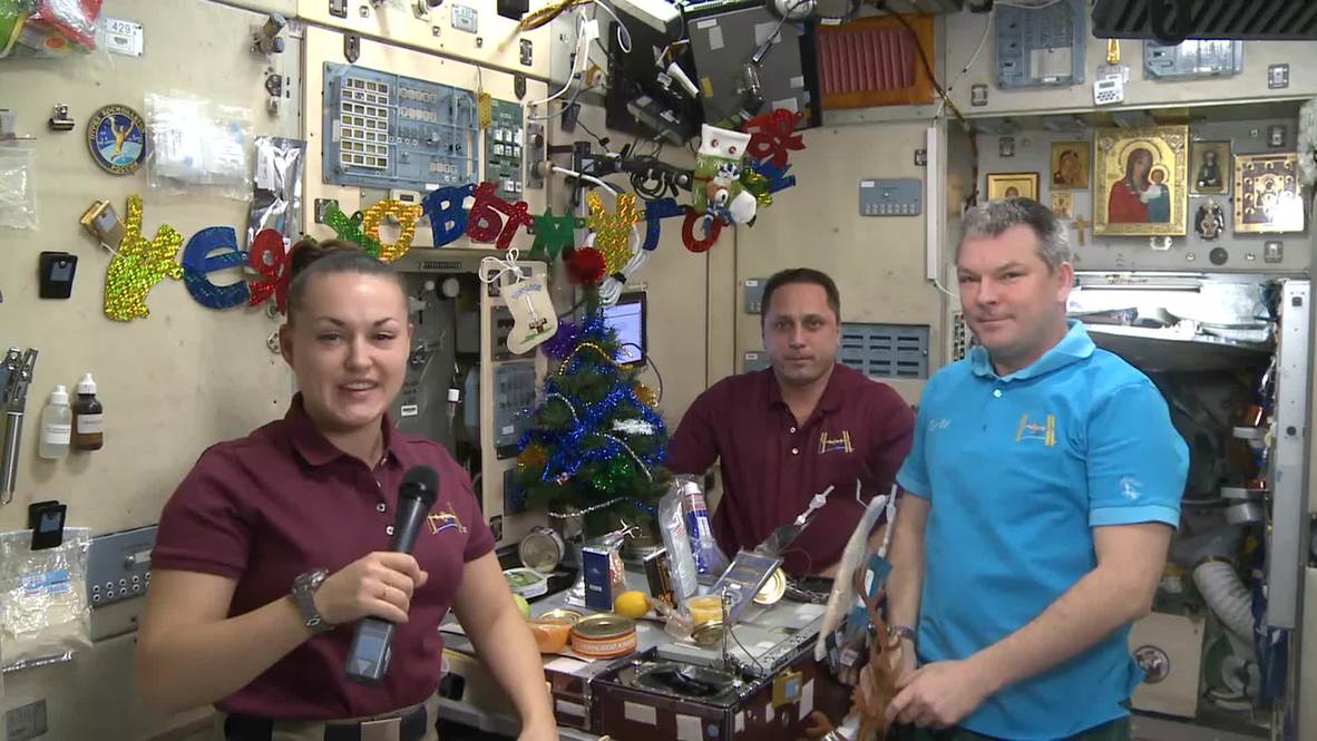 Space: ISS cosmonauts get in the Christmas spirit