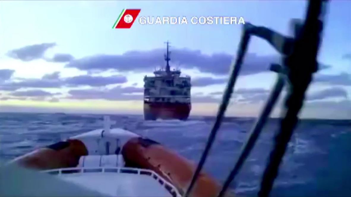 Italy: This cargo ship was carrying 970 Syrian refugees off Italian coast
