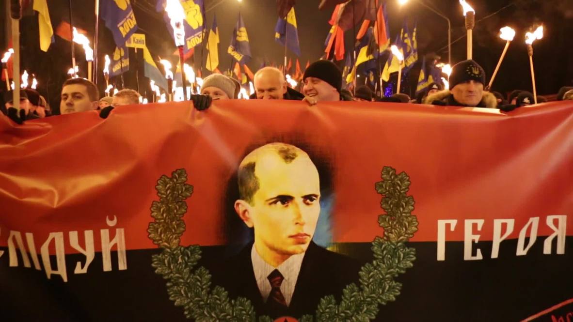 Ukraine: Right Sector ultra-nationalists march in honour of 'Nazi collaborator' Stepan Bandera