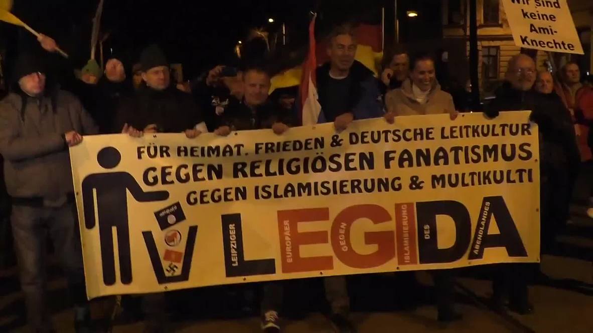 Germany: Leipzig PEGIDA demo says "Yankee go home, take Merkel with you!"
