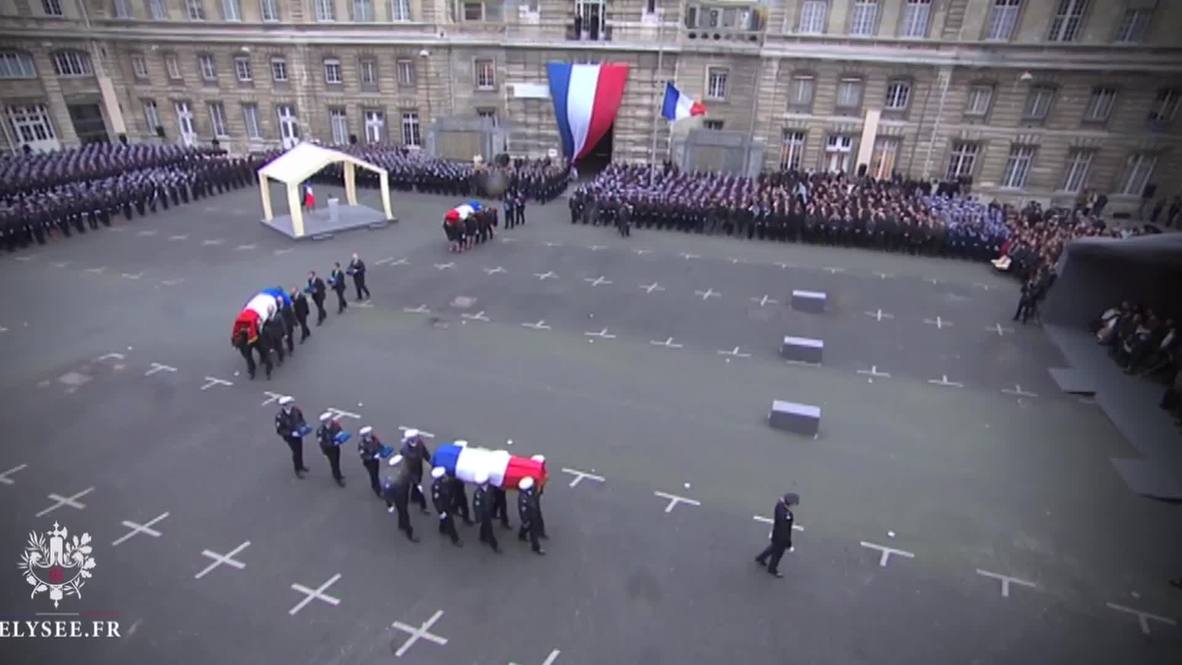 France: Hollande honours police victims of Paris terror attacks