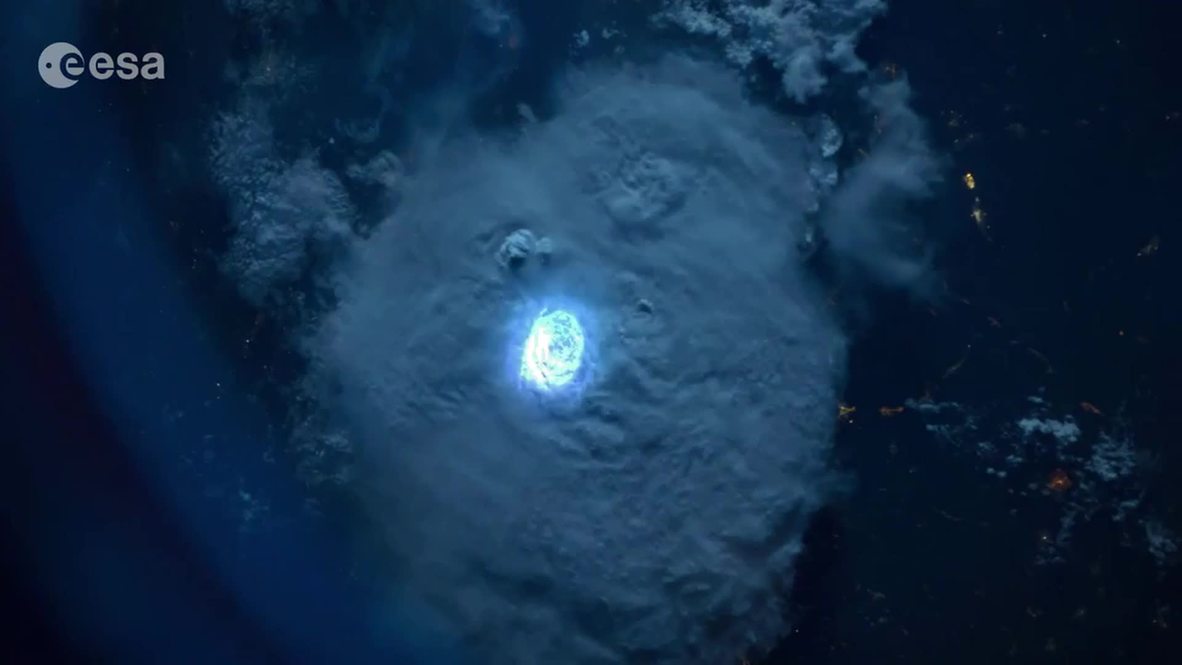 Space: See Space-eye-view of stunning lightning storm