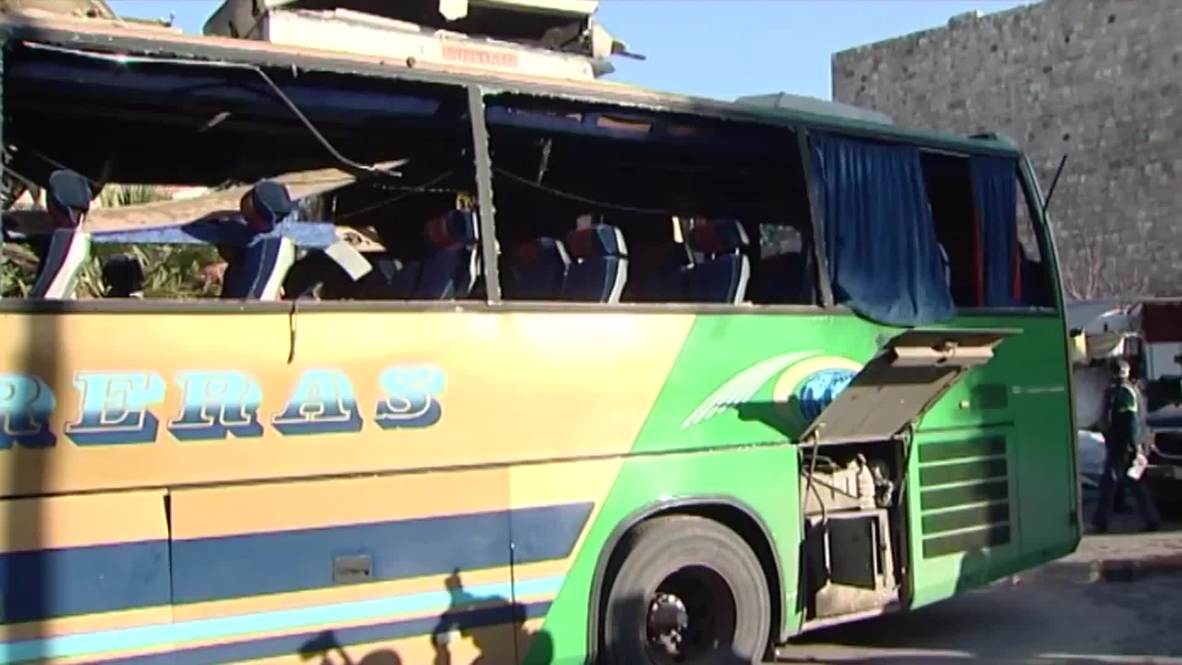 Syria: Explosion destroys bus carrying pilgrims in Damascus
