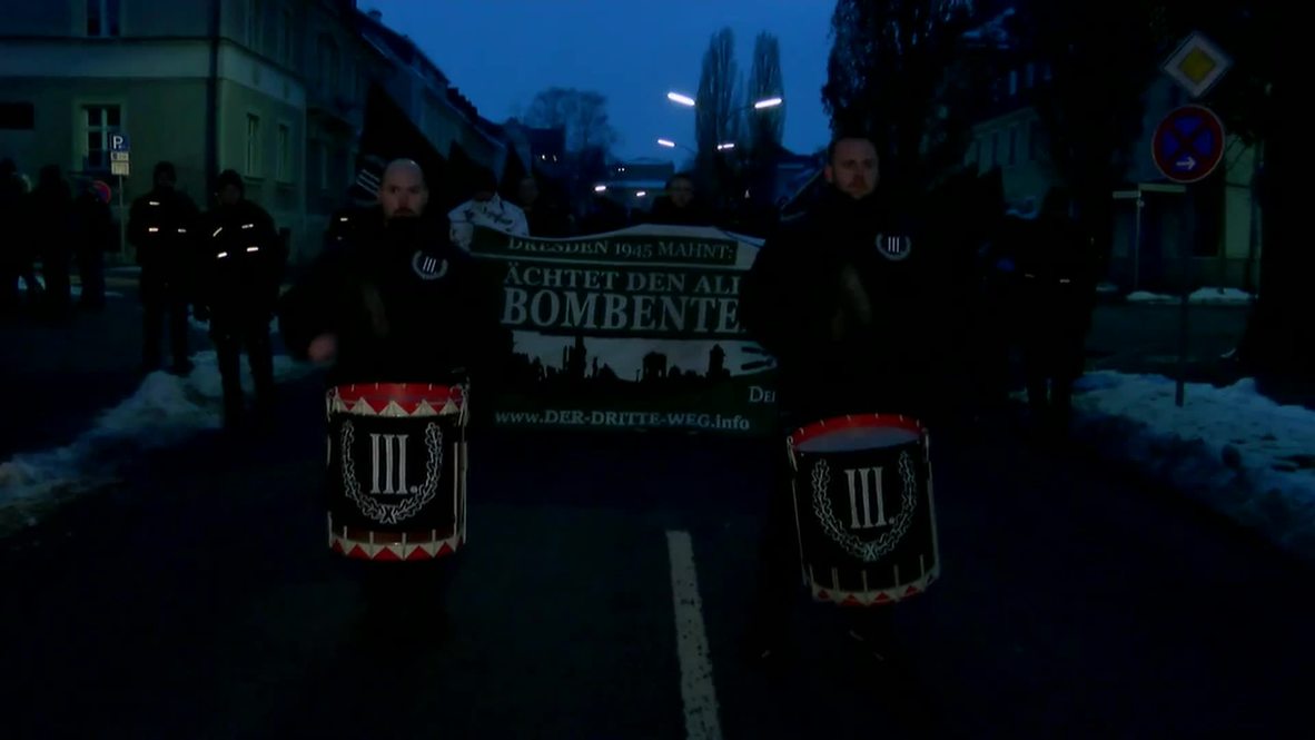 Germany: Protesters chant 'Nazis out' at TORCH-LIT Dresden bombing rally