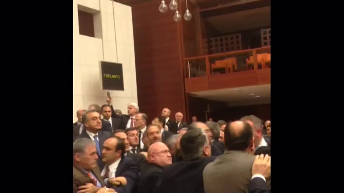 Turkey: See ALL HELL BREAK LOOSE in Turkish parliament