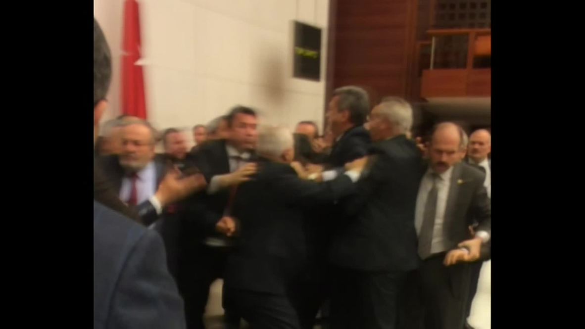 Turkey: Fists fly! See MASS BRAWL in Turkish Parliament