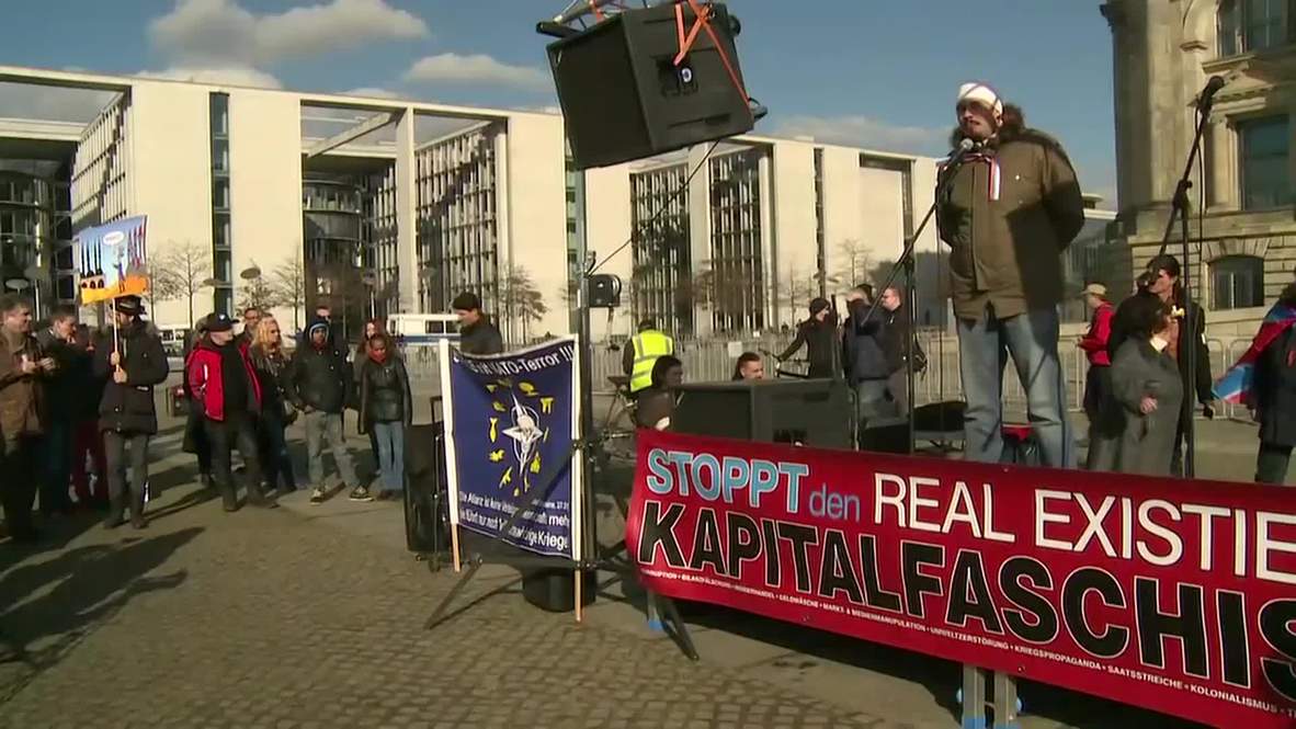 Germany: Berliners rally against NATO outside Bundestag