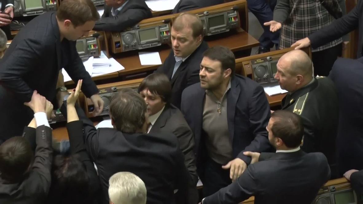 Ukraine: Watch Rada ERUPT in mass brawl