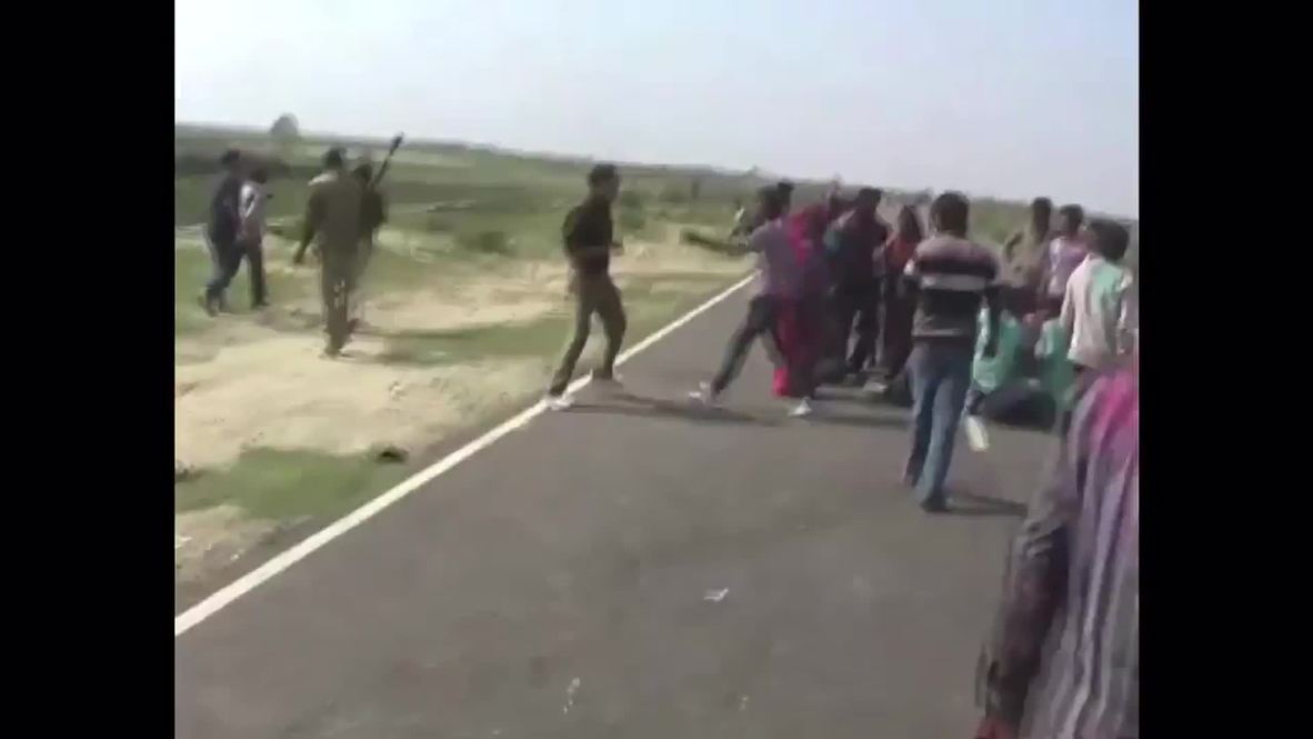 India: See police thrash protesters in SHOCKING road rage incident