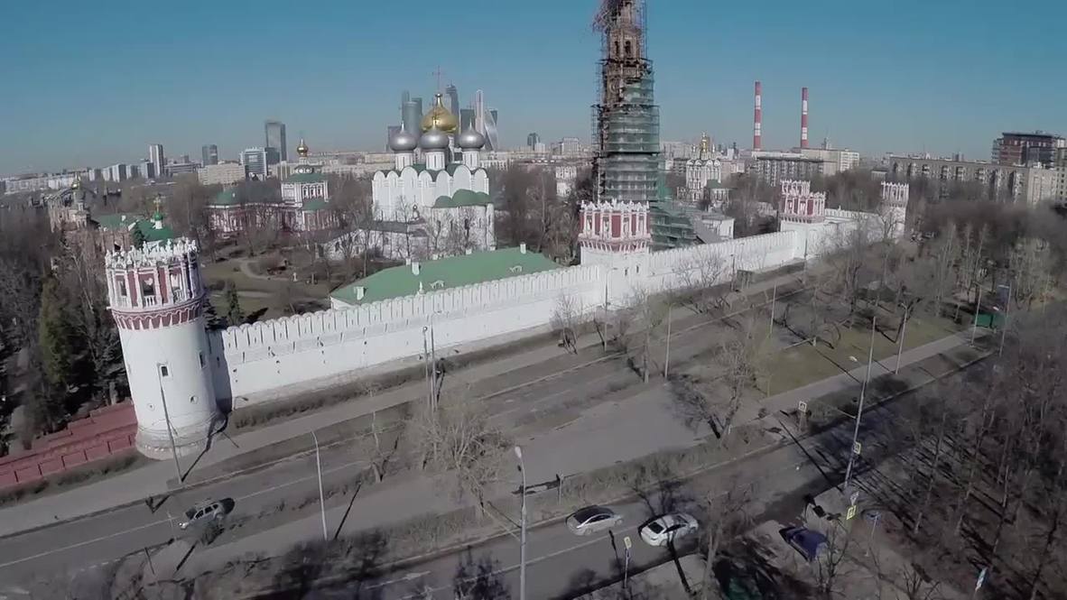 Russia: Drone captures Novodevichy Convent blaze aftermath