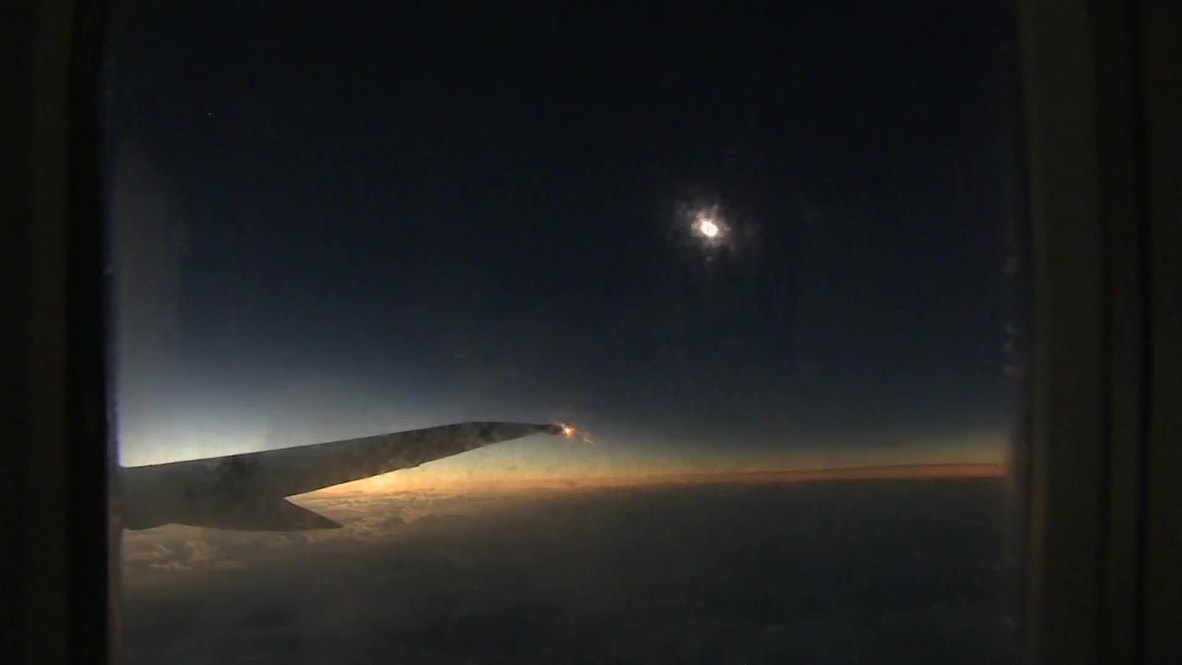 Russia: Lucky passengers fly high to witness the eclipse!