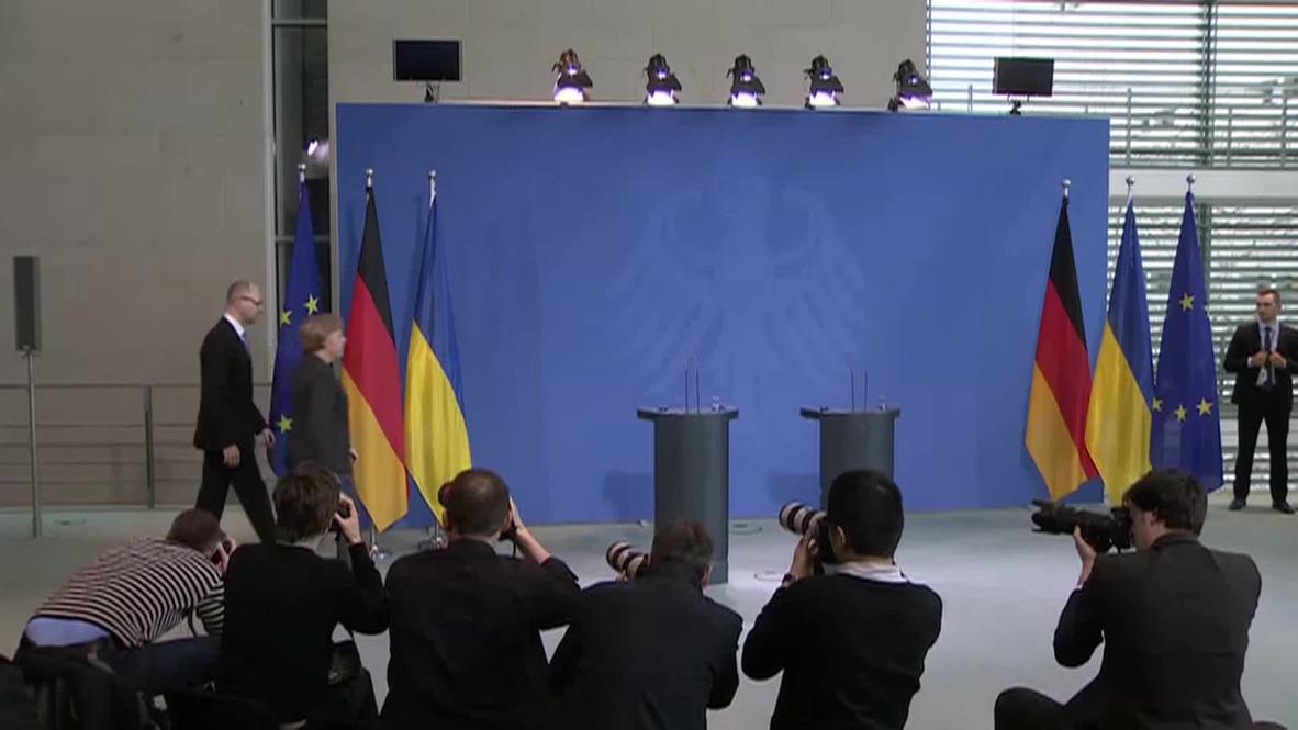 Germany: Yatsenyuk says Maidan evidence destroyed by previous govt