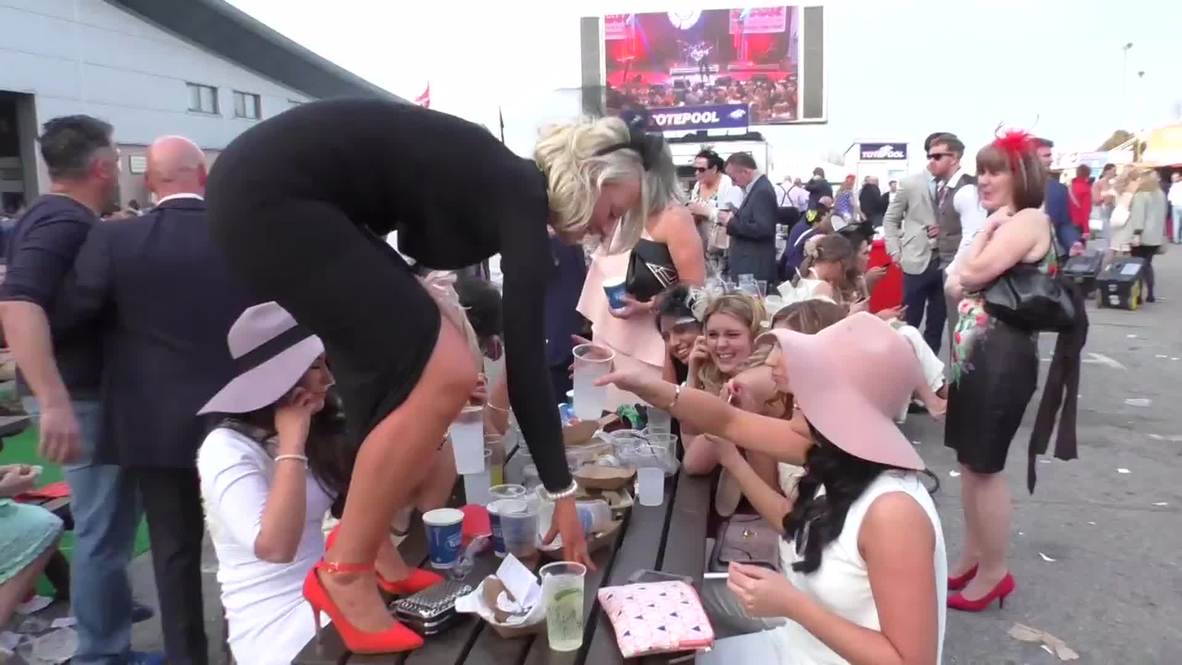 UK: Drunken carnage descends on Grand National 'Ladies Day' 2015