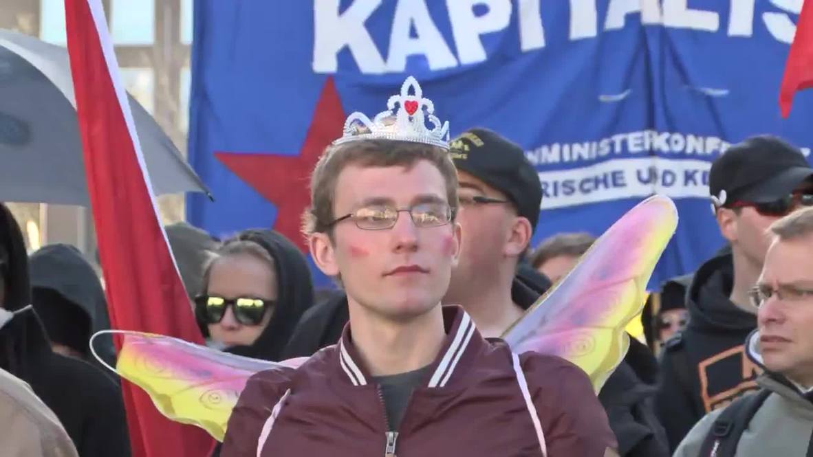Germany: Hundreds of G7 protesters dance through Luebeck