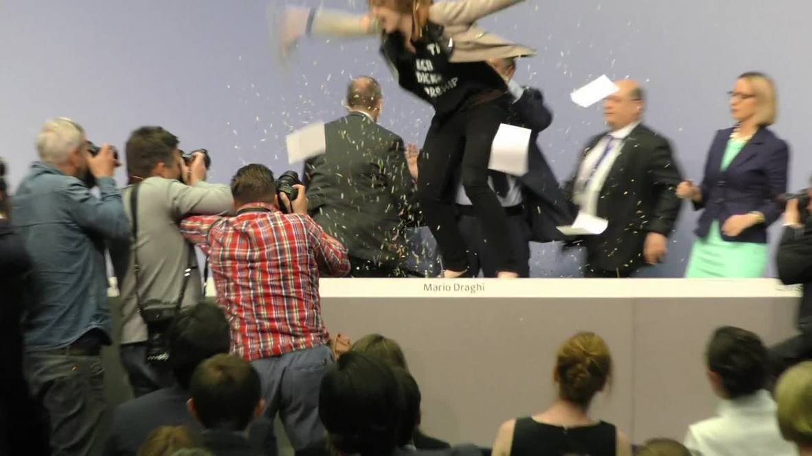 Germany: Watch FEMEN crash ECB President Mario Draghi!