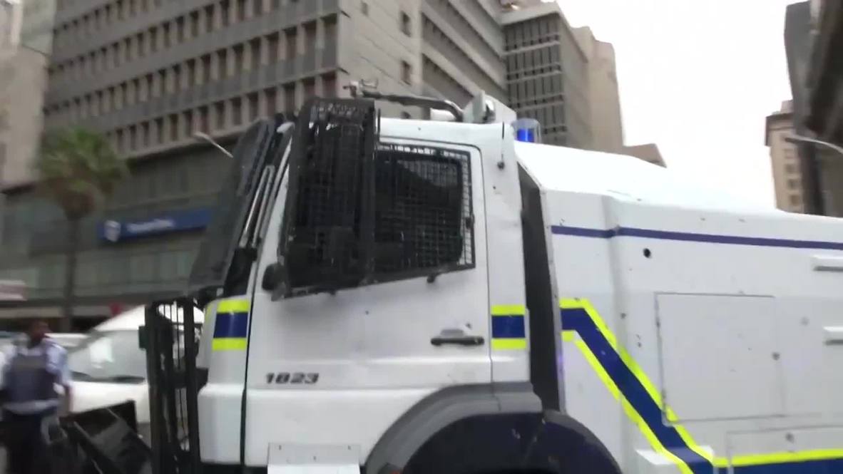 South Africa: Water cannon unleashed at chaotic Durban anti-xenophobia march