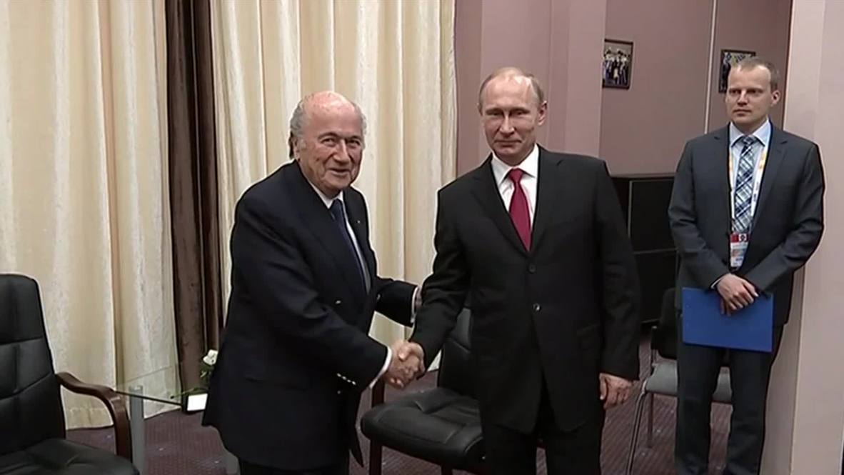 Russia: FIFA President Sepp Blatter gives Putin 'five stars' for 2018 World Cup preparation
