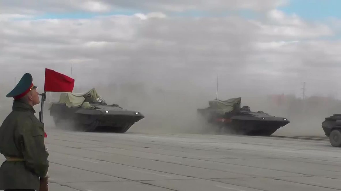 Russia: State of the art T-15 APCs ready to roll for V-Day celebrations
