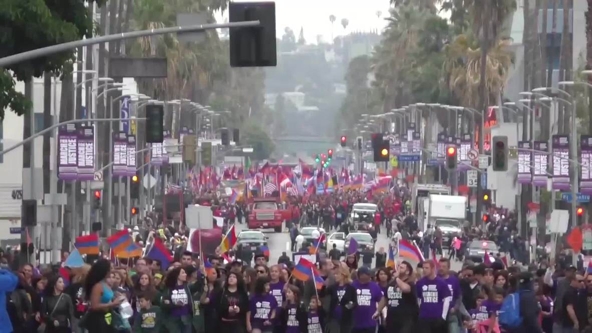 USA: Hollywood's march for the victims of Armenian mass killings