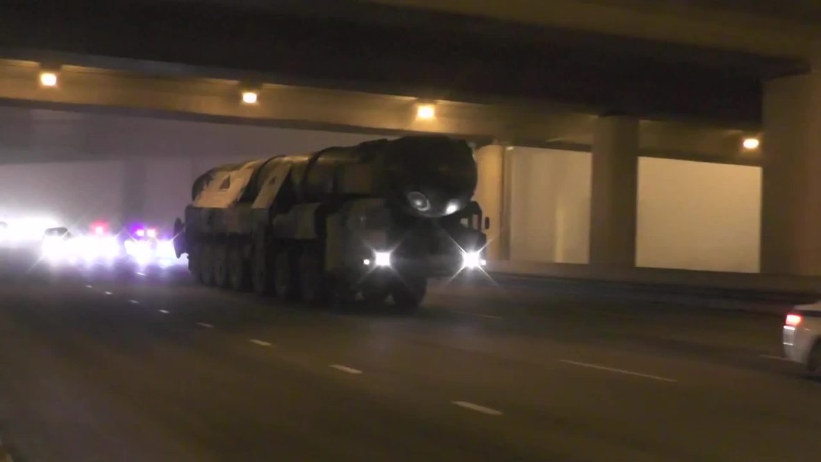 Russia: Topol-M intercontinental ballistic missile wheeled through Moscow