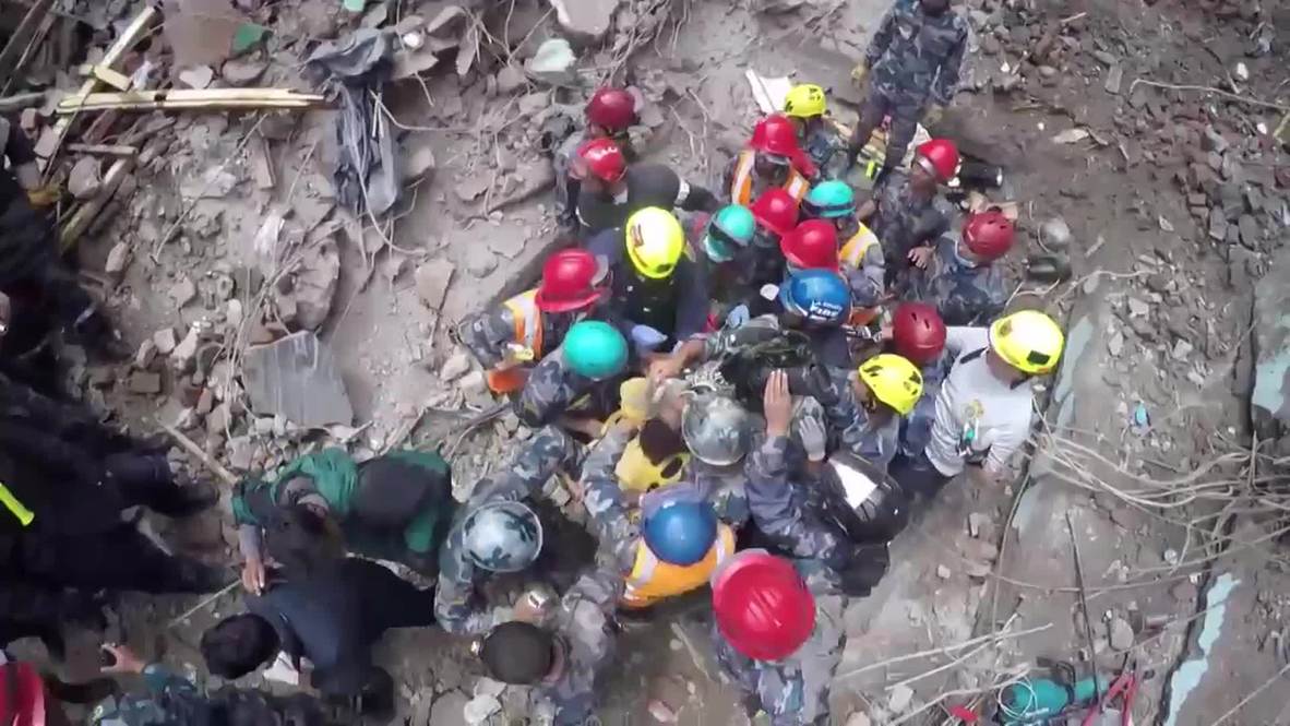 Nepal: See the moment 15-yo boy is rescued from the rubble of Kathmandu