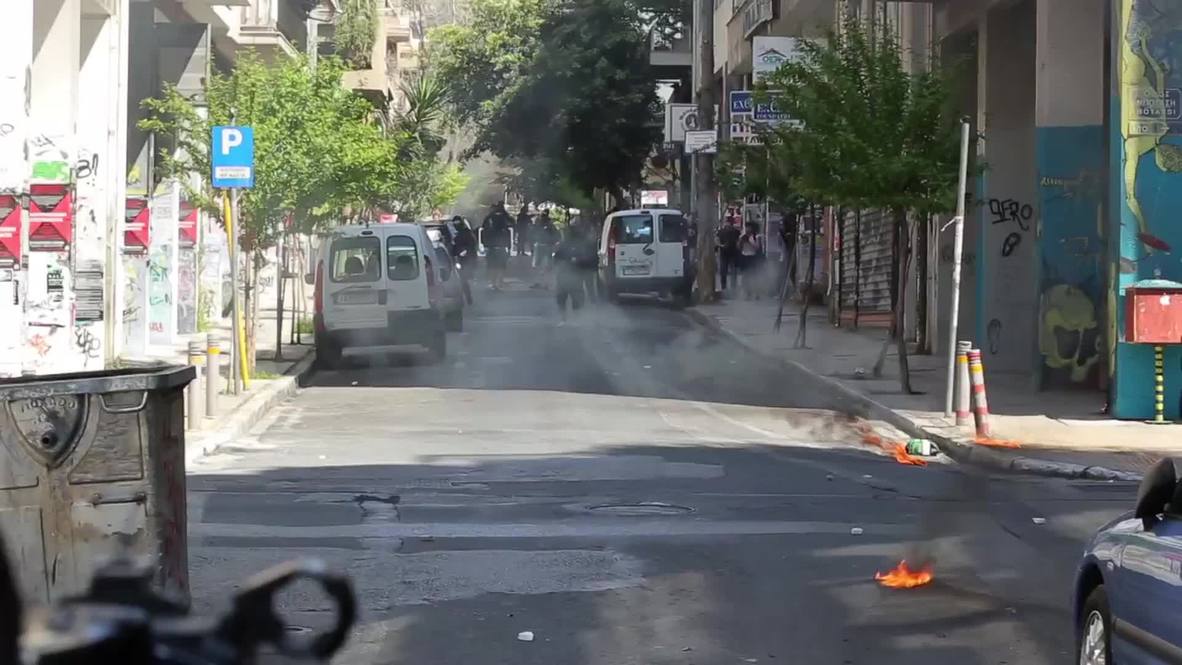 Greece: Anarchists clash with police following May Day march in Athens