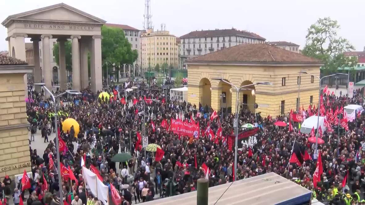 Italy: Protesters hold May Day rally against 'Expo Milano 2015'