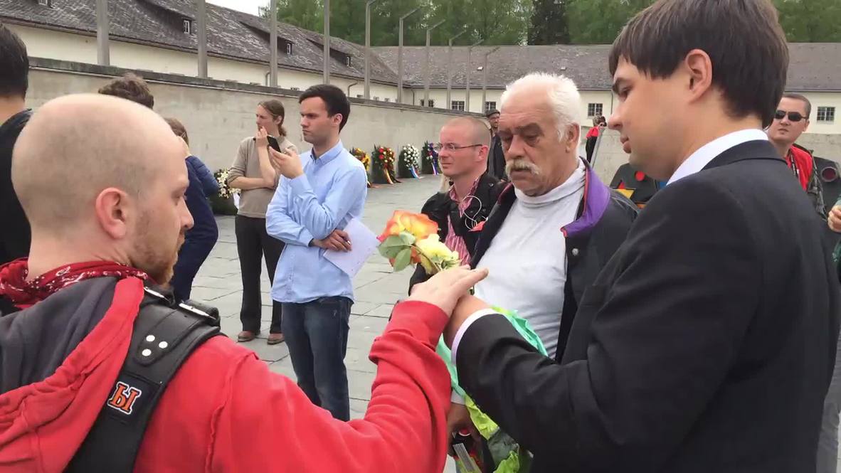 Germany: Night Wolves bikers pay their respects at Dachau concentration camp