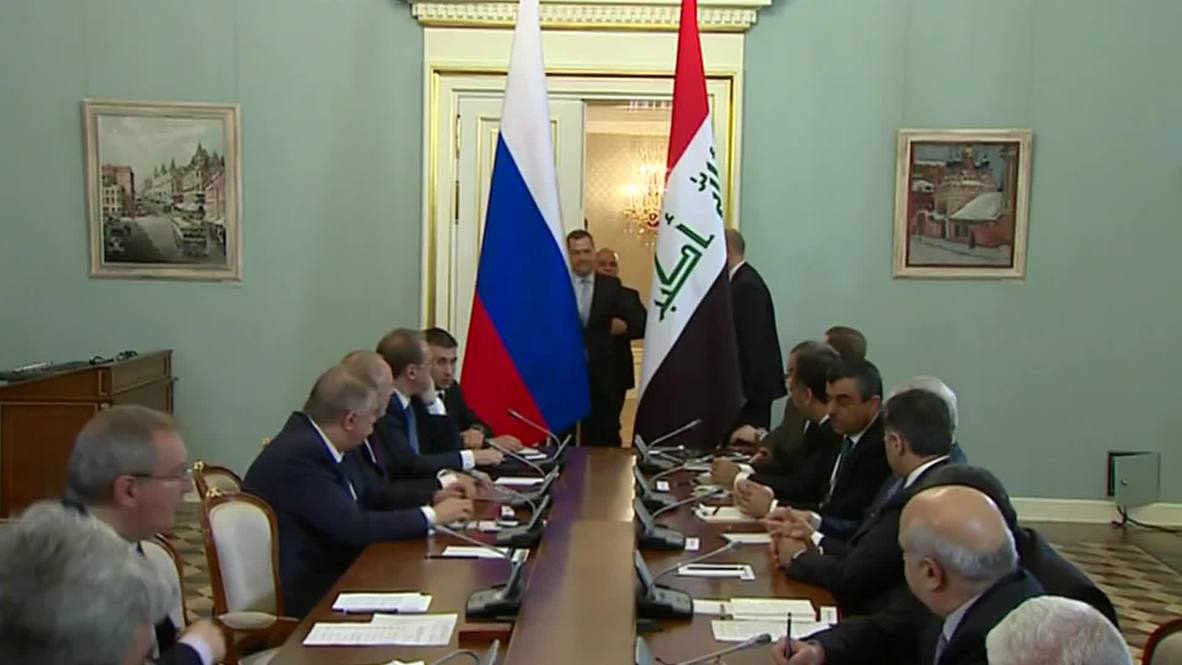 Russia: PM Medvedev meets with Iraqi PM Haider al-Abadi to discuss bilateral relations