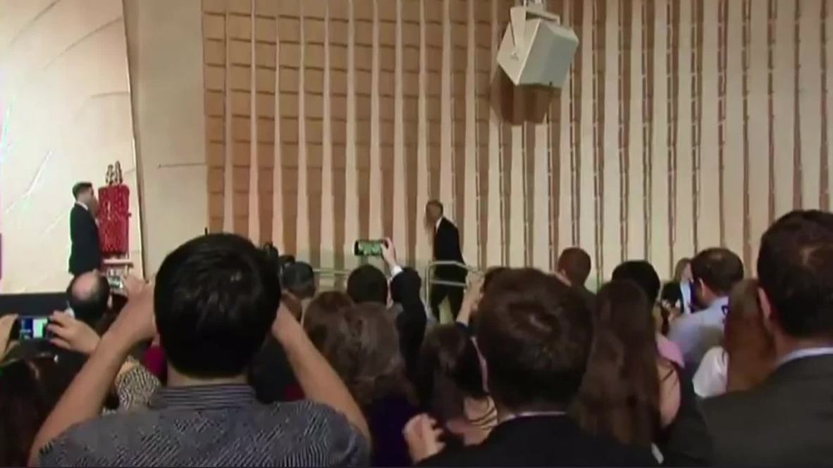 USA: Obama becomes third president to address an audience at a synagogue