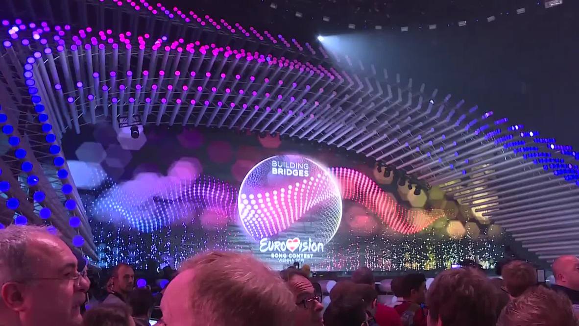 Austria: Eurovision Song Contest 2015 preparations as Conchita Wurst soars over crowd