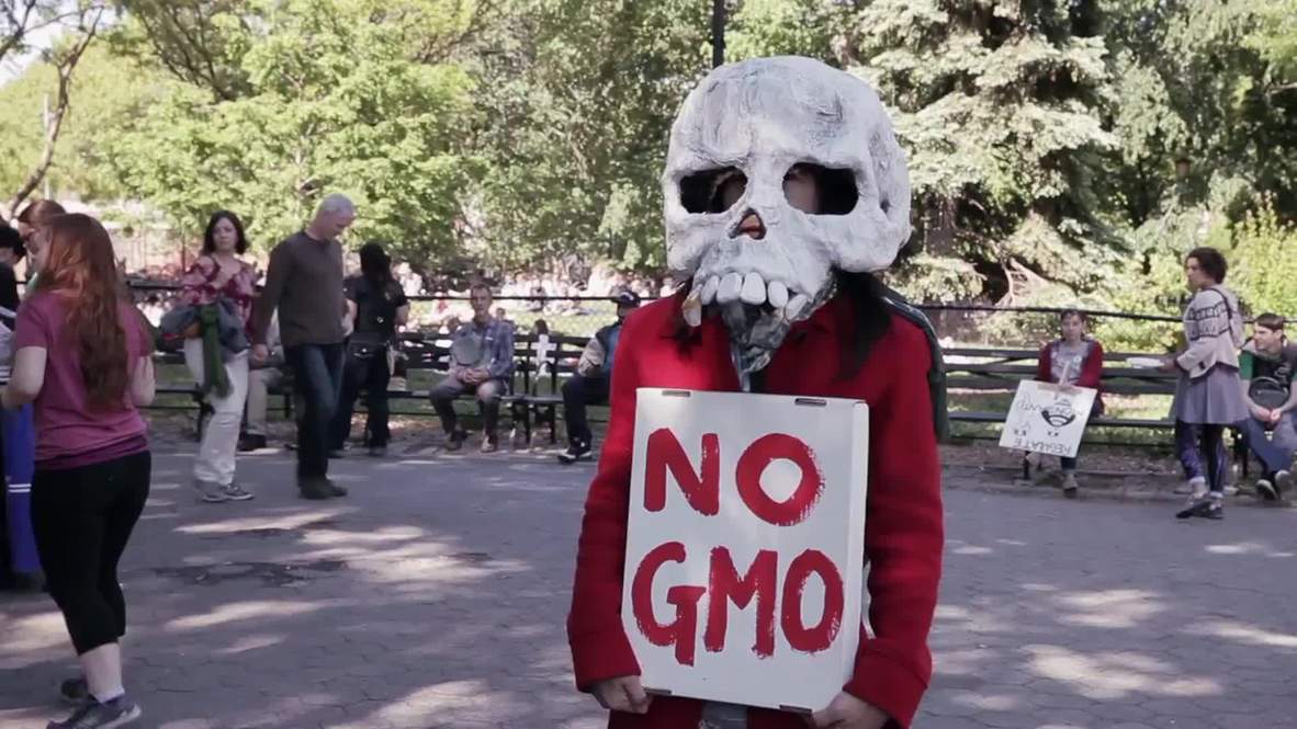 USA: New Yorkers protest GMO-giant Monsanto at Tompkins Square Park