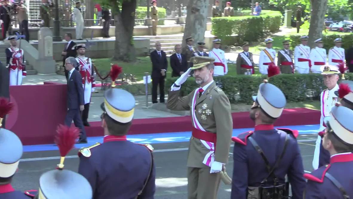 Spain: Spanish armed forces parade in front of King Felipe VI