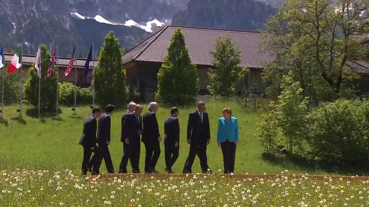 Germany: G7 leaders smile for the cameras outside Castle Elmau