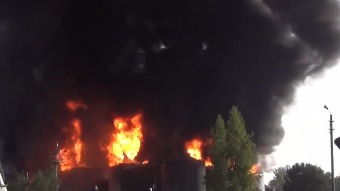 Ukraine: Firefighters die battling huge inferno at oil depot near Kiev